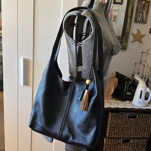 The Sak Black Leather Hobo EUC